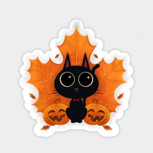 Cat and Autumn leaves! Sticker